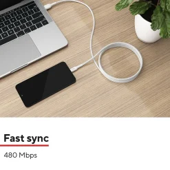 Staples TECH USB-C to USB-A Charging Cable, 9.8 ft., White (ST62339)