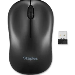 Staples TECH Wireless Ambidextrous Optical USB Mouse, Black (ST62601)* Ergonomic Mice