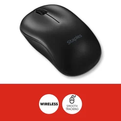 Staples TECH Wireless Ambidextrous Optical USB Mouse, Black (ST62601)* Ergonomic Mice