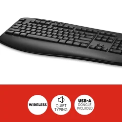 Staples TECH Wireless Comfort Keyboard, Black (ST62602)* Keyboards