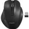 Staples TECH Wireless Ergonomic Curved Optical USB Mouse, Black (ST62599)* Mice
