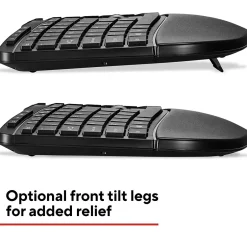 Staples TECH Wireless Ergonomic Keyboard, Black (ST62603)* Ergonomic Keyboards