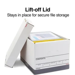 Staples Triple Wall Heavy Duty File Box, Lift Off Lid, Letter/Legal, White/Gray, 12/Carton (TR59220) Discount