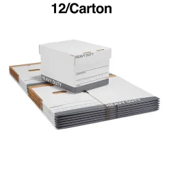 Staples Triple Wall Heavy Duty File Box, Lift Off Lid, Letter/Legal, White/Gray, 12/Carton (TR59220) Discount