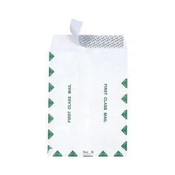 Staples Tyvek EasyClose Catalog Envelopes, 12"L x 15.5"H, White and Green, 100/Box (SPL17181)* Catalog
