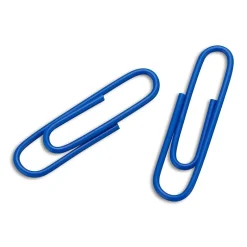 Staples ® Vinyl-Coated Paper Clips, Blue, #1, 100/Pk Clearance
