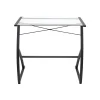Clearance 31.5"W Glass Computer Desk, Black (44851) Corner Desks