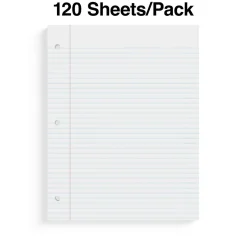 Staples Wide Ruled Filler Paper, 8" x 10.5", White, 120 Sheets/Pack, 36 Packs/Carton (TR37426) Discount