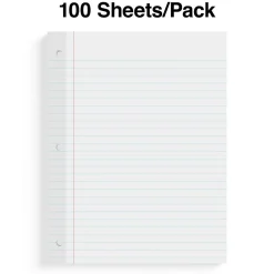 Staples Wide Ruled Filler Paper, 8" x 10.5", White, 100 Sheets/Pack, 12 Packs/Carton (TR23904) Best