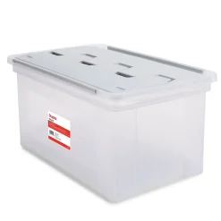 Staples Wing Lid File Totes, Letter Size, Clear (140166/139585) Sale