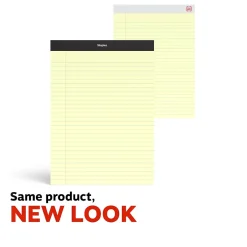 Staples Writing Pad, 8.5" x 11.75", Wide Ruled, Canary, 50 Sheets/Pad (40066) Online