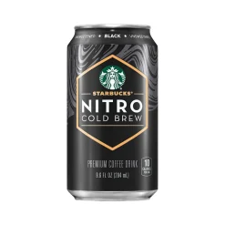 Coffee<Starbucks Nitro Black Unsweetened Cold Brew Coffee, 9.6 fl. oz., 12/Carton (19286)