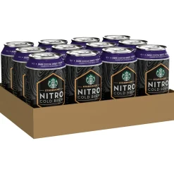 Coffee<Starbucks Nitro Dark Cocoa Sweet Cream Cold Brew Coffee, 9.6 fl. oz., 12/Carton (20478)
