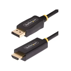 Hdmi Cables<StarTech 3.3' Active DisplayPort to HDMI Adapter Cable, Male to Male, Black (3F-DP-HDMI-4K60-HDR)