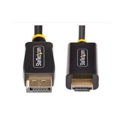 Hdmi Cables<StarTech 3.3' Active DisplayPort to HDMI Adapter Cable, Male to Male, Black (3F-DP-HDMI-4K60-HDR)