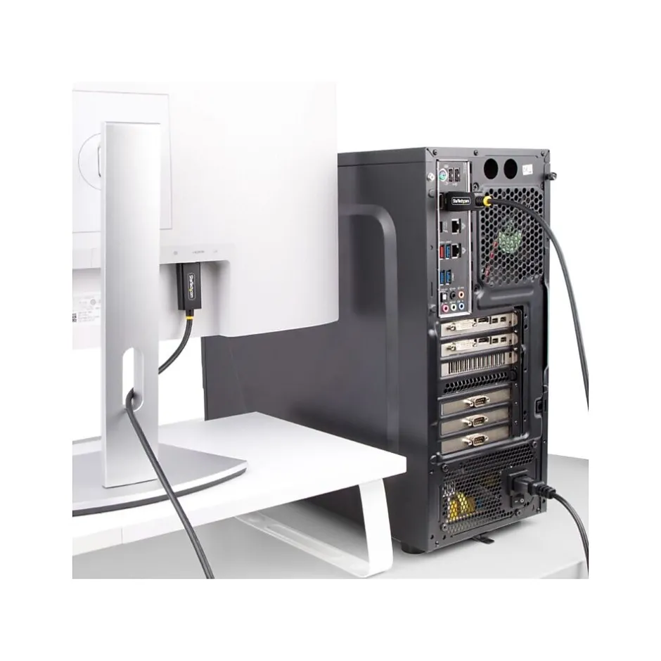 Hdmi Cables<StarTech 3.3' Active DisplayPort to HDMI Adapter Cable, Male to Male, Black (3F-DP-HDMI-4K60-HDR)