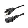 Power Cables<StarTech 10' Computer Power Cord, NEMA 5-15P toC13, Male to Female, Black, 10/Pack (PXT1011010PK)