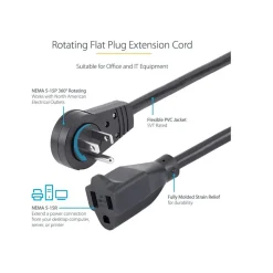 Extension Cords<StarTech 10' Extension Cord, 16 AWG, Black (RTPAC10110)