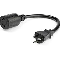 Extension Cords<StarTech 1 ft. Power Adapter Cord, 1-Outlet, 12 AWG, Black (PAC520PLR1)