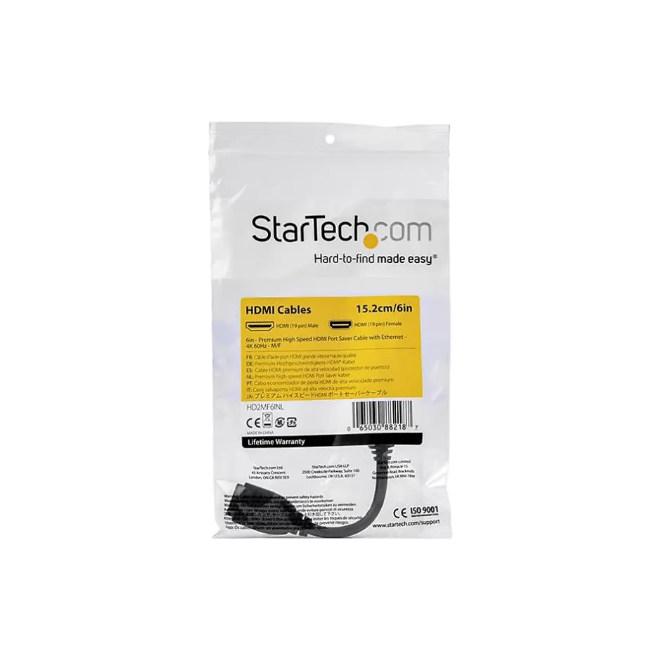 Hdmi Cables<StarTech 6" HDMI Cable, Black (HD2MF6INL)