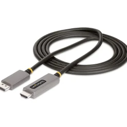Hdmi Cables<StarTech 6.6' 8K DisplayPort to HDMI Adapter Cable, Male to Male, Space Gray (133DISPLAYPORTHDMI21)