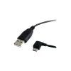 Power Cables<StarTech 6' Left Angle USB A To USB Micro B USB Cable, Black (UUSBHAUB6LA)