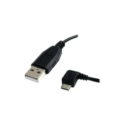 Power Cables<StarTech 6' Left Angle USB A To USB Micro B USB Cable, Black (UUSBHAUB6LA)