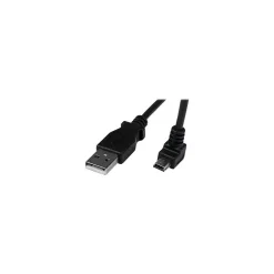 Usb Cables<StarTech ® 78.7" Micro A to Down Angle Micro B USB 2.0 Cable, Black (USBAUB2MD)