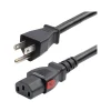 Power Cables<StarTech 12' NEMA 5-15P to Locking C13 Power Cable, Male to Female, Black (27LC-4B00-POWER-CORD)