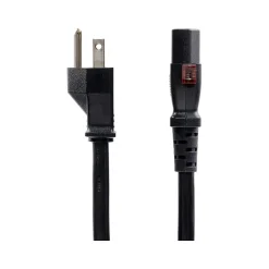 Power Cables<StarTech 12' NEMA 5-15P to Locking C13 Power Cable, Male to Female, Black (27LC-4B00-POWER-CORD)