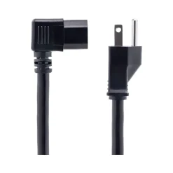 Power Cables<StarTech 8' NEMA 5-15P to Right Angle C15 Power Cable, Male to Female, Black (PXT515C158RA)