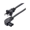 Power Cables<StarTech 3' NEMA 1-15P to Right Angle C7 Power Cable, Black (PXT101NB-STRA-3F)