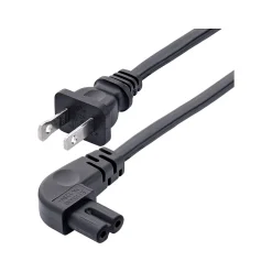 Power Cables<StarTech 10' NEMA 1-15P to Right Angle C7 Laptop Power Cord, Black (PXT101NB-STRA-10F)