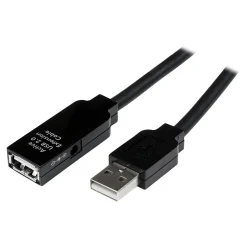 Usb Cables<StarTech 65.6' USB A to USB A Extension Cable, Male to Female, Black (USB2AAEXT20M)