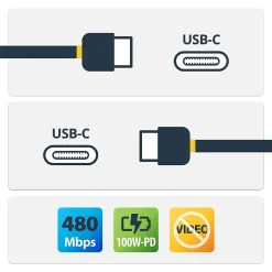 Usb Cables<StarTech 6.6' USB-C to USB-C Cable, Male to Male, White (USB2C5C2MW)