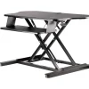 Discount Adjustable Large Surface Corner Sit Stand Desk Converter for Dual Monitors, Keyboard Tray, 35" x 21" (ARMSTSCORNR) Standing Desks