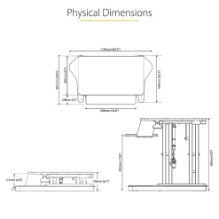 Discount Adjustable Large Surface Corner Sit Stand Desk Converter for Dual Monitors, Keyboard Tray, 35
