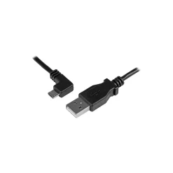 StarTech 1m 3 ft Left Angle Micro-USB Charge-and-Sync Cable M/M, USB 2.0 A to Micro-USB - 28/24 AWG