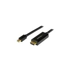 Hdmi Cables<StarTech MDP2HDMM2MB 2.7432' Mini DisplayPort/HDMI Audio/Video Cable, Black
