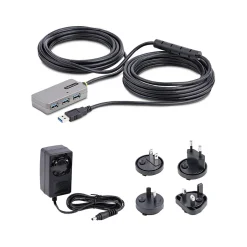 Usb Hubs<StarTech 4-Port USB 3.0 Extender Hub, Silver/Black (U01043-USB-EXTENDER)