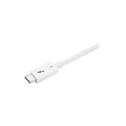 Usb Cables<StarTech Thunderbolt 3 Cable, 0.5m / 1 ft, White, 4K 60Hz, 40Gbps, Passive, Thunderbolt Cable, USB Type C Charger