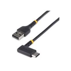 StarTech USB-A to USB-C Charging Cable Right Angle, 1ft, Black (R2ACR-30C-USB-CABLE)
