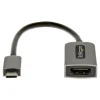 Usb Cables<StarTech .com 0.43' USB C to HDMI Audio/Video Cable, Space Gray (USBC-HDMI-CDP2HD4K60)