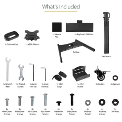 StarTech .com Adjustable Mobile Workstation Cart with Monitor Mount, 50.4