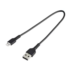 StarTech .com Lightning USB Cable for iPhone/iPad/iPod Touch, Black (RUSBLTMM30CMB)
