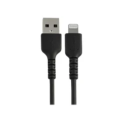 StarTech .com Lightning USB Cable for iPhone/iPad/iPod Touch, Black (RUSBLTMM30CMB)
