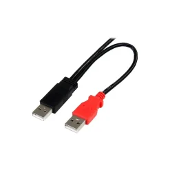 Usb Cables<StarTech .comUSB2HAUBY11'DualUSB-AtoMicroUSB-BYCableforExternalHardDrive,Black