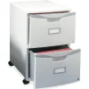 Discount 2-Drawer Mobile Vertical File Cabinet, Letter/Legal Size, Lockable, 26"H x 14.75"W x 18.25"D, Gray (61301B01C) File Cabinets