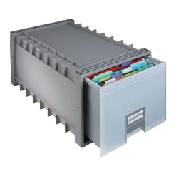 Storex Drawer Stackable Storage, Gray (61101U01C) Online