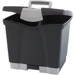 Storex File Box with Pull-Out Tray, Letter Size, Black (61523E02C)